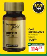 Dis Chem Gold Biotin 500mg 60 Coated Tablets