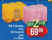 Hall & Bramley Tonic Cans-2 x 6 x 200ml