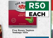 Five Roses Tagless Teabags-100's Pack Each