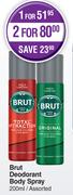 Brut Deodorant Body Spray Assorted-For 2 x 200ml