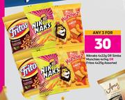 Niknaks 4 x 22g Or Simba Munchies 4 x 14g Or Fritos 4 x 25g Assorted-For Any 3