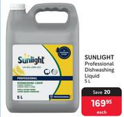 Sunlight Professional Dishwashing Liquid-5L Each