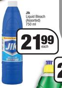 Jik Liquid Bleach Assorted-750ml Each