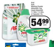 Ariel Auto Washing Powder Assorted 2kg,Liquid Assorted 1.1Ltr/1.5Ltr Or Capsules 14's-Each