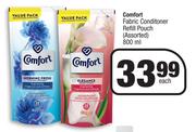 Comfort Fabric Conditioner Refill Pouch Assorted-800ml Each