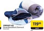 Vibrant Life Duvet (Blue/ Black Diamond Assorted)-Each