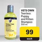 Vets Own Tearless Puppy And Kitten Shampoo-200ml Each