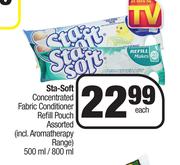 Sta Soft Concentrated Fabric Conditioner Refill Pouch-500ml/800ml Each