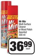 Mr Min Multi Surface Cleaner Or Wood Polish Assorted-300ml Each