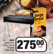 Spar Good Living Large Carbon Portable Steel Braai-Each
