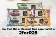 You First Oat Or Coconut Bars Assorted-For 2 x 50g