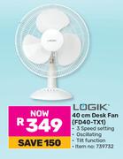 Logik 40cm Desk Fan FD40-TX1
