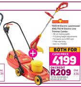 Wolf Garden 1500W Electric Lawnmower & 750W Electric Line Trimmer-For Both