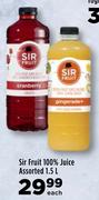 Sir Fruit 100% Juice Assorted-1.5L Each
