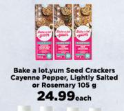 Bake A Lot.Yum Seed Crackers (Cayenne Pepper, Lightly Salted Or Rosemary)-105g Each