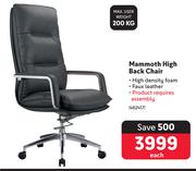 Mammoth High Back Chair-Each