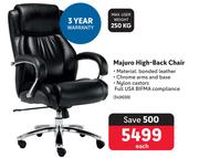 Majuro High Back Chair-Each