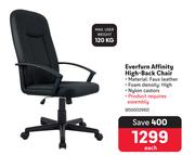 Everfurn Affinity High Back Chair-Each