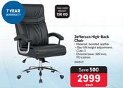 Jefferson High Back Chair-Each