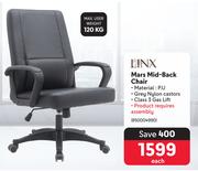 Linx Mars Mid Back Chair-Each