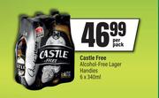 Castle Free Alcohol Free Lager Handies-6 x 340ml Per Pack
