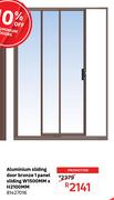 Aluminium Sliding Door Bronze 1 Panel Sliding W1500mm x H2100mm 81427016