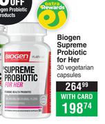 Biogen Supreme Probiotic For Her 30 Vegetarian Capsules
