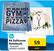 Pen Gear A4 Softcover Notebook-Each