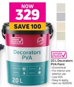 Simple Choice 20L Decorators PVA Paint