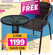 Lima Pe Rattan Steel Chair (Brown)-For 2