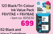 HP 123 Black/Tri-Colour Ink Value Pack F6V17AE + F6V16AE