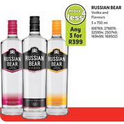 Russian Bear Vodka & Flavours-For 3 x 750ml