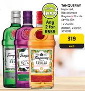 Tanqueray Imported Black Currant Royale Or Flor De Sevilla Gin-For 2 x 750ml 