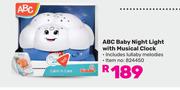 Abc Baby Night Light With Musical Clock