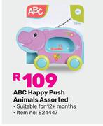 Abc Happy Push Animals Assorted