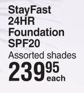 Yardley Stay Fast 24HR Foundation SPF20 Assorted Shades-Each