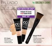 Palladio CC Cream Assorted Colours Plus Kabuki Brush-Both For 