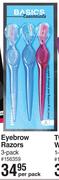 Basics Beauty Eyebrow Razors 3 Pack-Per Pack