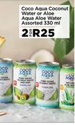 Coco Aqua Coconut Water Or Aloe Aqua Aloe Water Assorted-For 2 x 330ml