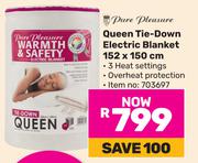 Pure Pleasure Queen Tie-Down Electric Blanket 152 x 150cm