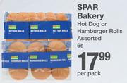 Spar Bakery Hot Dog Or Hamburger Rolls Assorted-6's Per Pack 