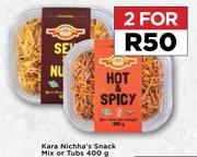 Kara Nichha's Snack Mix Or Tubs-For 2 x 400g 