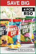 Willards Crinkle Cut Chips Assorted-For 4 x 120g