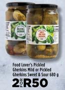 Food Lover's Pickled Gherkins Mild Or Pickled Gherkins Sweet & Sour-For 2 x 680g