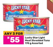 Lucky Star Light Meat Shredded Tuna Assorted-For 3 x 170g