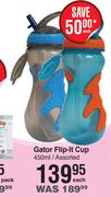 Nuby Gator Flip It Cup Assorted-450ml Each