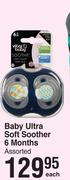 Vital Baby Baby Ultra Soft Soother 6 Months Assorted-Each