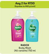 Radox Body Wash (All Variants)-For 2 x 750ml