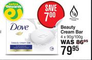 Dove Beauty Cream Bar-4 x 90g/100g