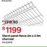 Storm Panel Fence (Charcoal) 2 m x 2.5 m